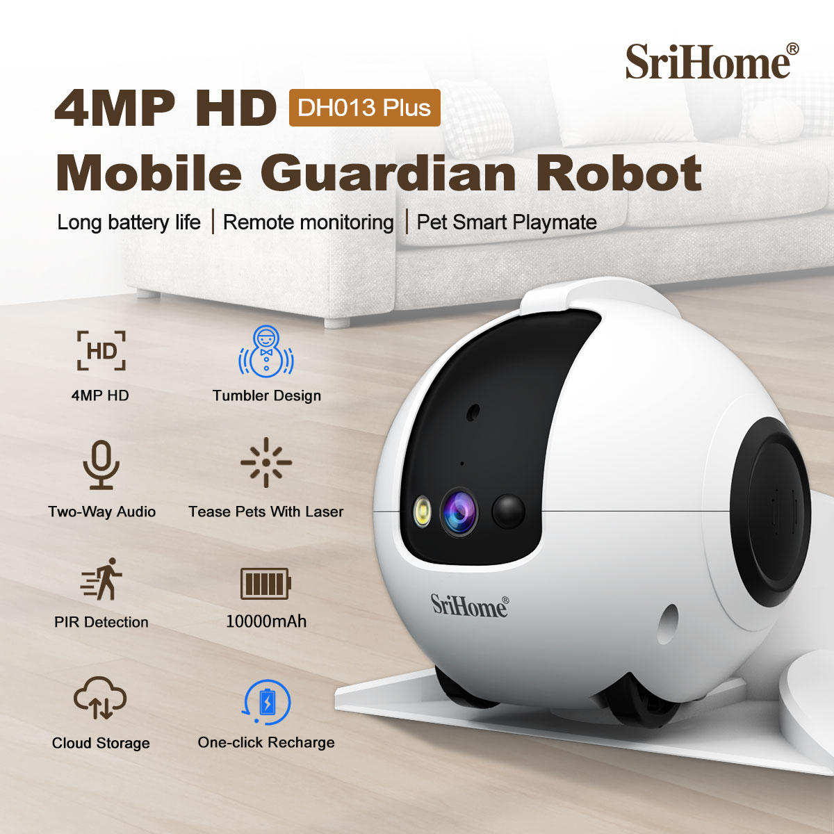Home Security Robots - Kamera Dome IP PTZ Nirkabel Warna
