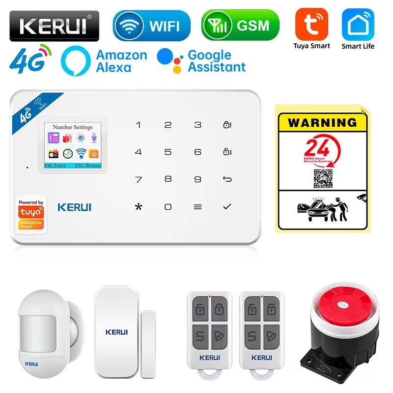 Sim Gsm Alarm - KERUI Kit sistem Alarm keamanan W184