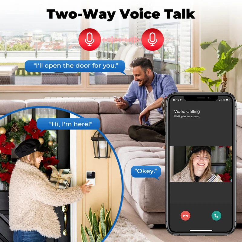 Bel Pintu Video WiFi Tuya Kame - Home Security Front Door Camera ulasan dan harga