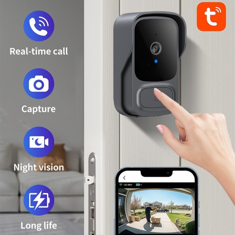 Bel Pintu Nirkabel Tuya Tahan  - Home Security Front Door Camera ulasan dan harga