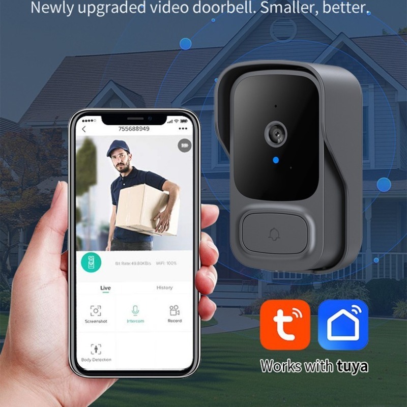 Bel Pintu Nirkabel Tuya Tahan  - Home Security Front Door Camera ulasan dan harga